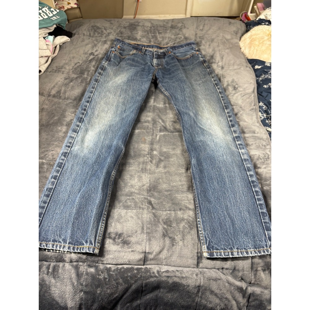 Levi Strauss Co 505 Mens Jeans W34 L32 Blue Denim Straight‎ Leg Casual